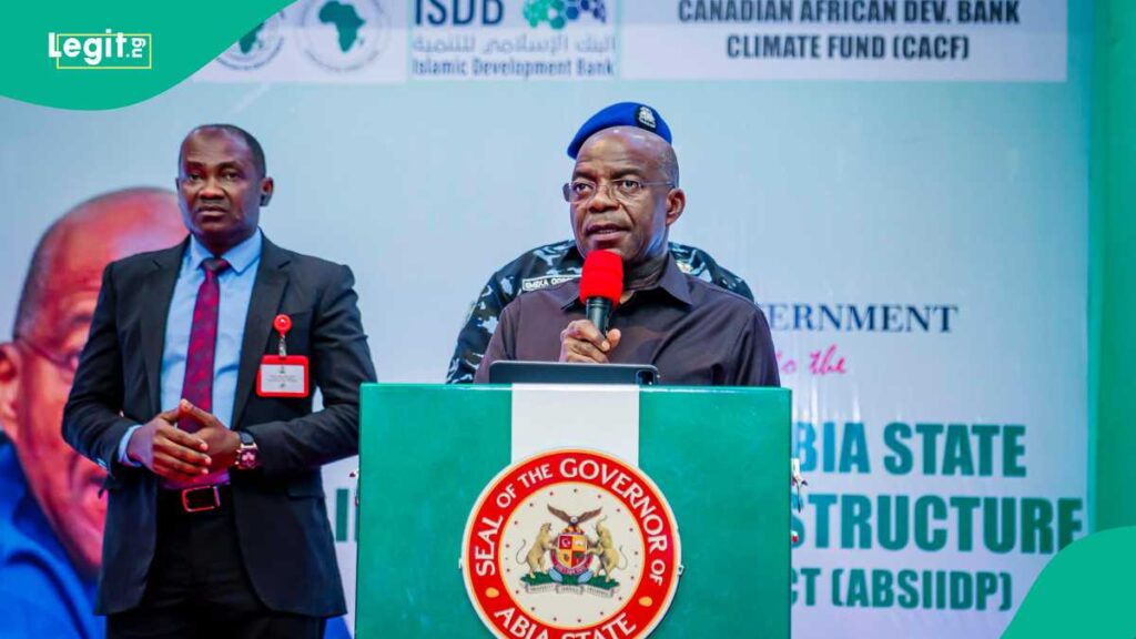 Alex Otti, Governor of Abia State, speaking at a public event