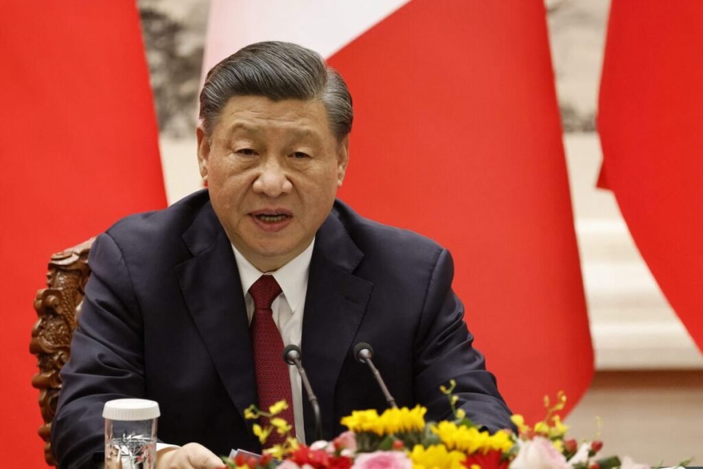 Xi Jinping delivering a speech at an official government event