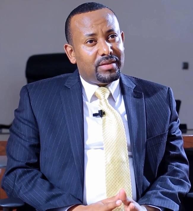 Studio photograph of Abiy Ahmed, Prime Minister of Ethiopia, wearing a suit.