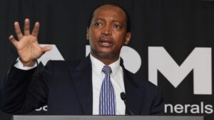Portrait of South African mining billionaire and sports executive Patrice Motsepe.