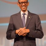 Official portrait of Paul Kagame, President of Rwanda, dressed in a sharp suit and ties.